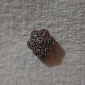 Original Pandora crystallized flower snowflake charm, sterling silver